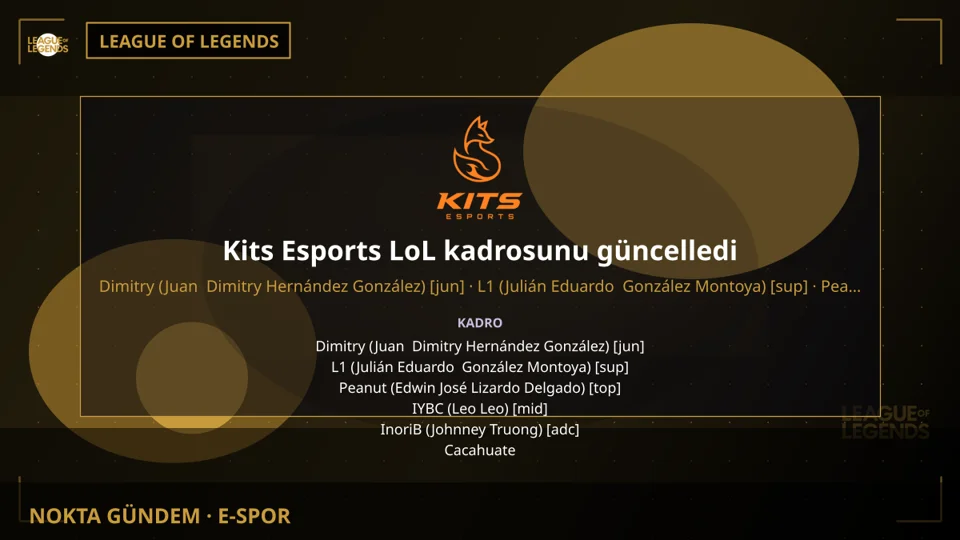 Kits Esports LoL kadrosunu güncelledi
