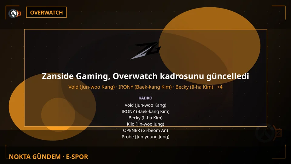 Zanside Gaming, Overwatch kadrosunu güncelledi