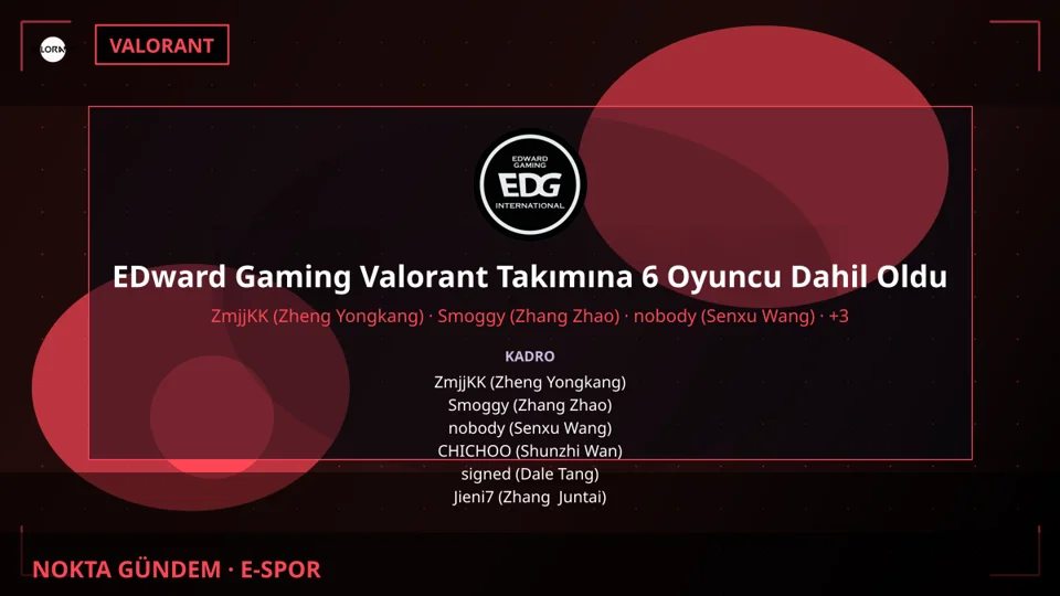 EDward Gaming Valorant Takımına 6 Oyuncu Dahil Oldu