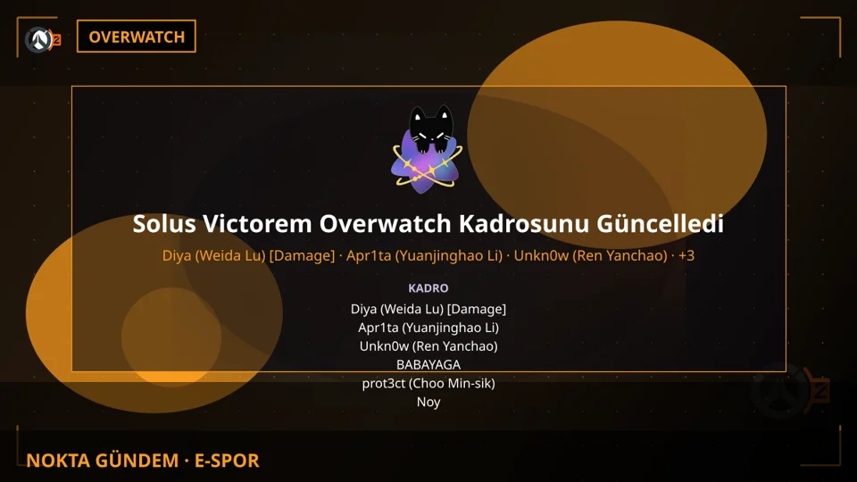 Solus Victorem Overwatch Kadrosunu Güncelledi