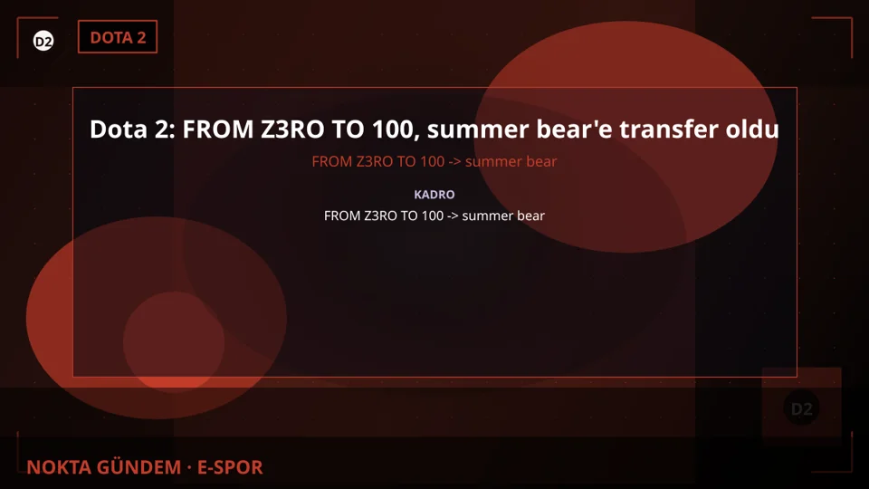 Dota 2: FROM Z3RO TO 100, summer bear'e transfer oldu