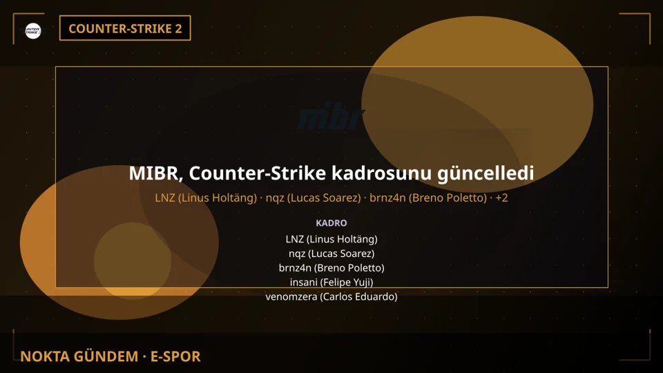 MIBR, Counter-Strike kadrosunu güncelledi