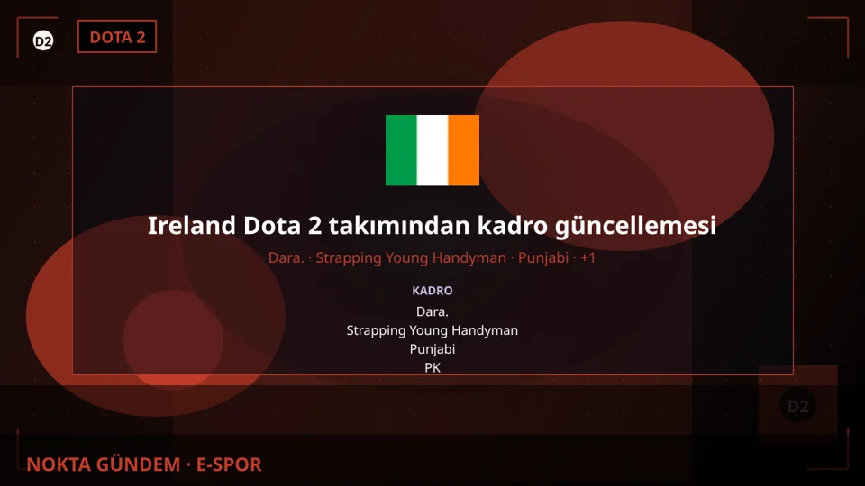 Ireland Dota 2 takımından kadro güncellemesi