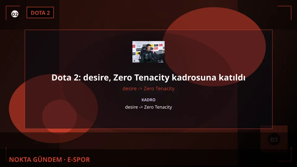 Dota 2: desire, Zero Tenacity kadrosuna katıldı