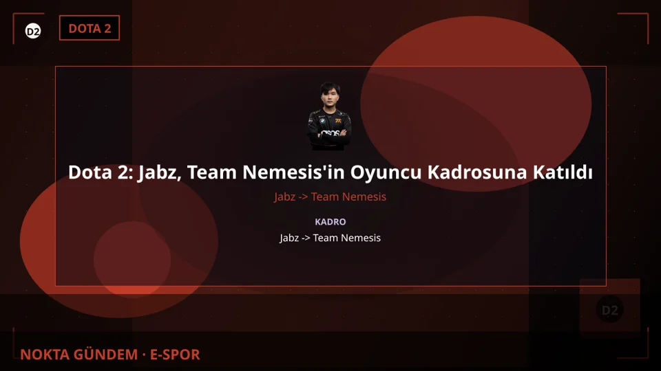 Dota 2: Jabz, Team Nemesis'in Oyuncu Kadrosuna Katıldı