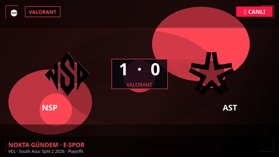CANLI: NSP 1 - 0 AST — VCL · South Asia: Split 2 2026 · Playoffs (Valorant)