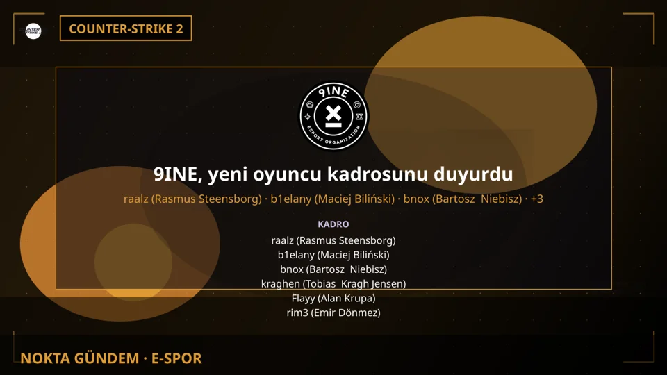 9INE, yeni oyuncu kadrosunu duyurdu