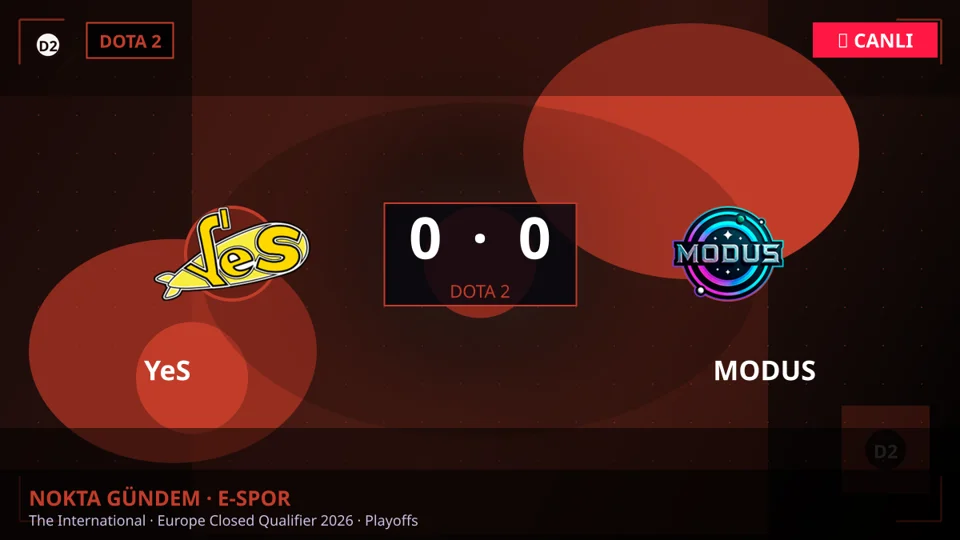 CANLI: YeS 0 - 0 MODUS — The International · Europe Closed Qualifier 2026 · Playoffs (Dota 2)