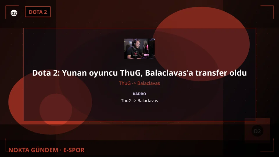 Dota 2: Yunan oyuncu ThuG, Balaclavas'a transfer oldu