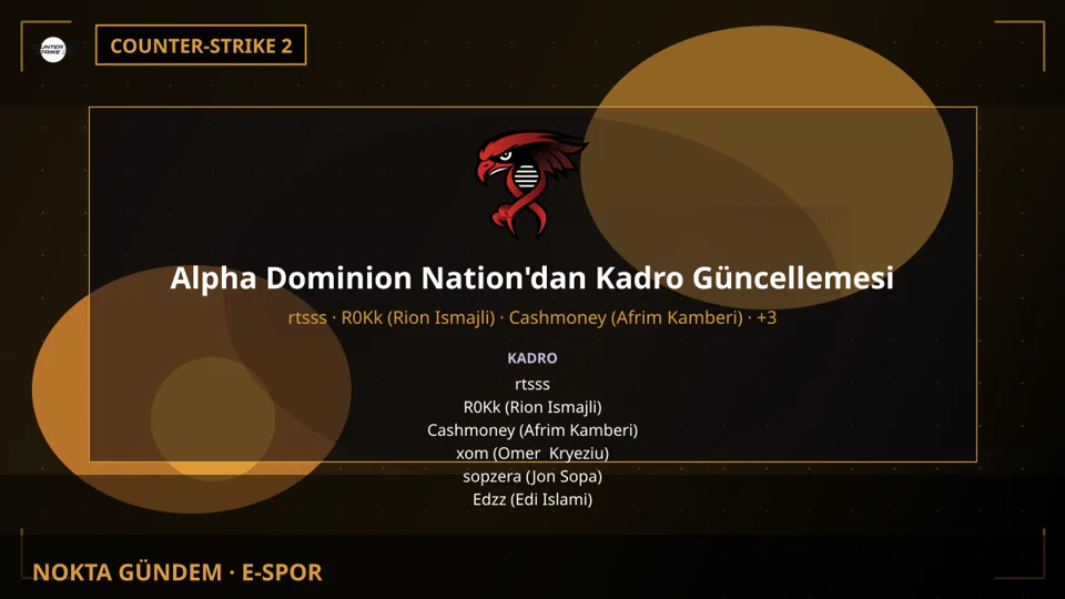 Alpha Dominion Nation'dan Kadro Güncellemesi