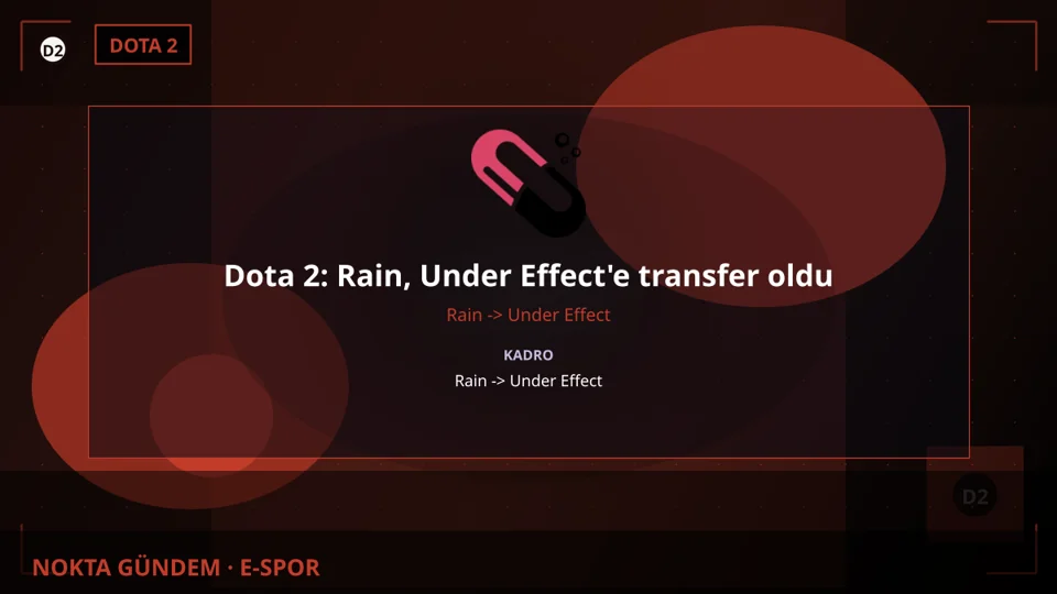Dota 2: Rain, Under Effect'e transfer oldu