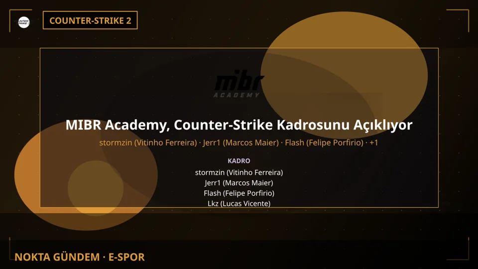 MIBR Academy, Counter-Strike Kadrosunu Açıklıyor