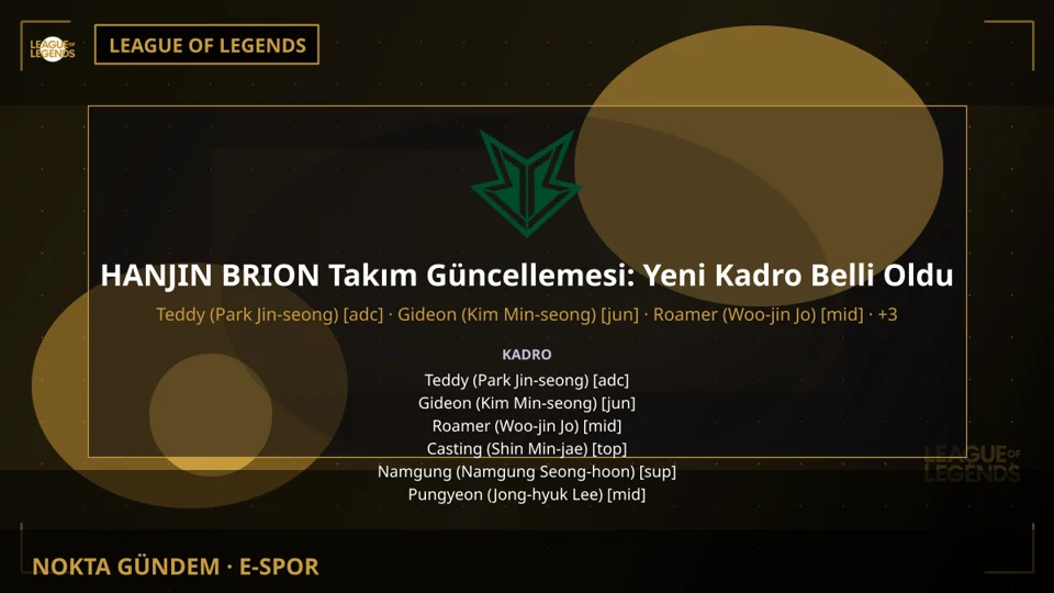 HANJIN BRION Takım Güncellemesi: Yeni Kadro Belli Oldu