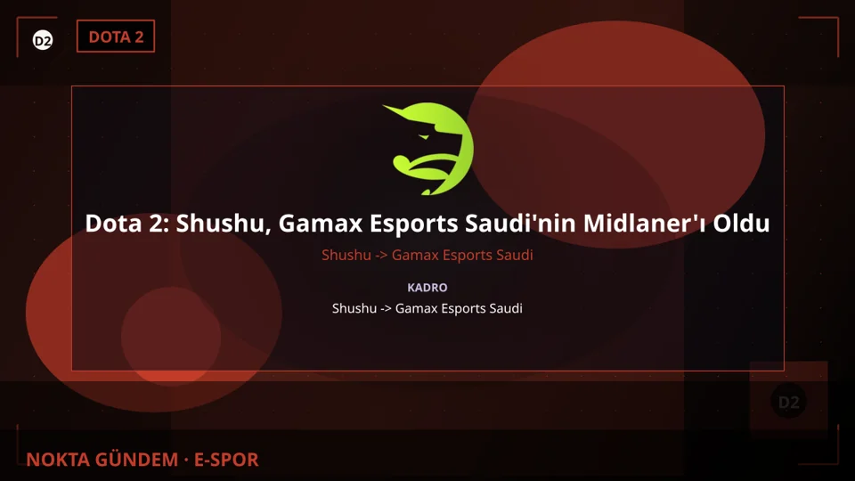 Dota 2: Shushu, Gamax Esports Saudi'nin Midlaner'ı Oldu