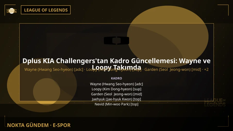 Dplus KIA Challengers'tan Kadro Güncellemesi: Wayne ve Loopy Takımda