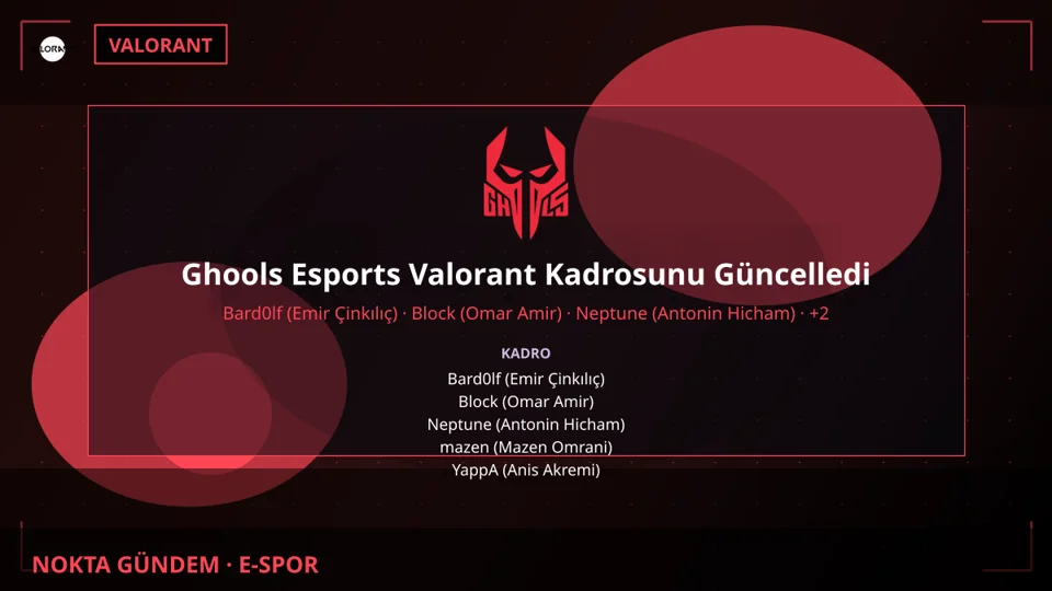 Ghools Esports Valorant Kadrosunu Güncelledi
