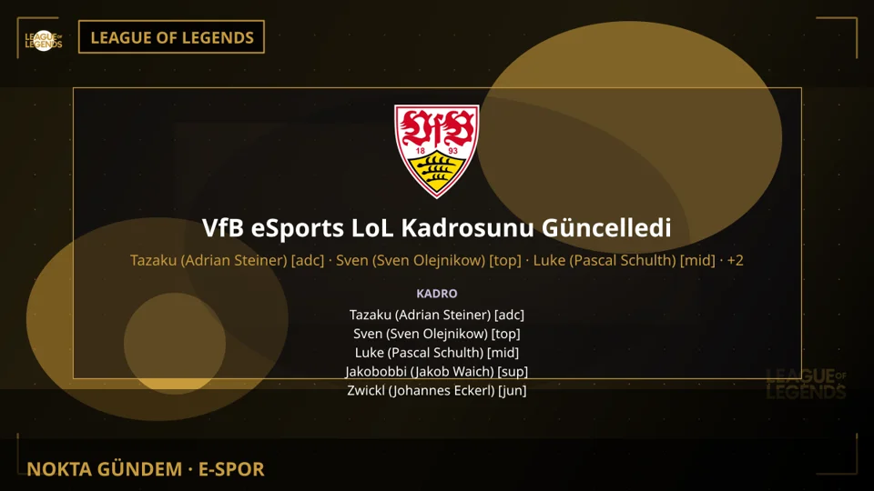 VfB eSports LoL Kadrosunu Güncelledi