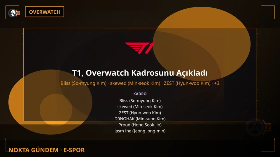 T1, Overwatch Kadrosunu Açıkladı