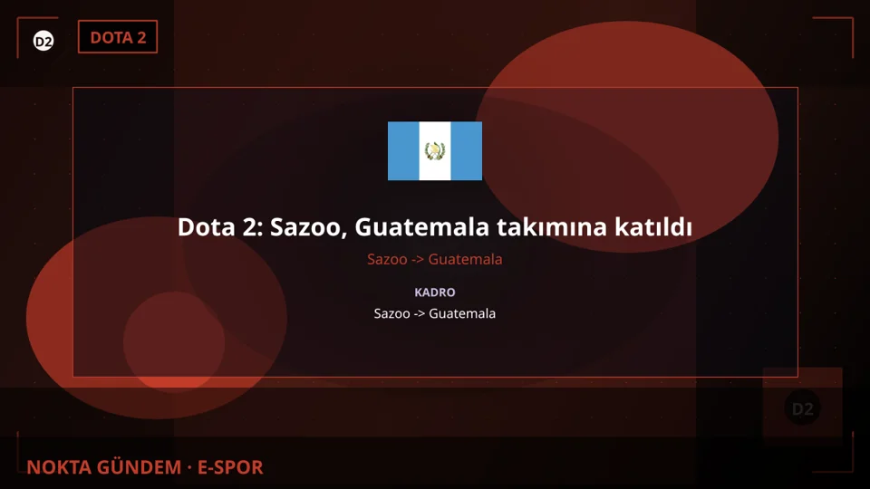 Dota 2: Sazoo, Guatemala takımına katıldı