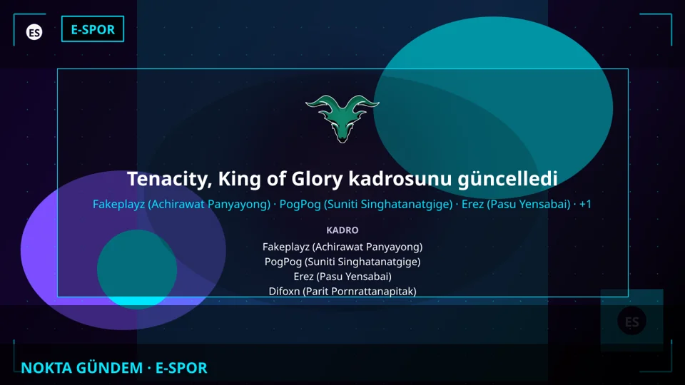 Tenacity, King of Glory kadrosunu güncelledi