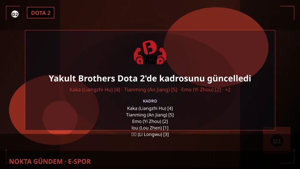 Yakult Brothers Dota 2'de kadrosunu güncelledi