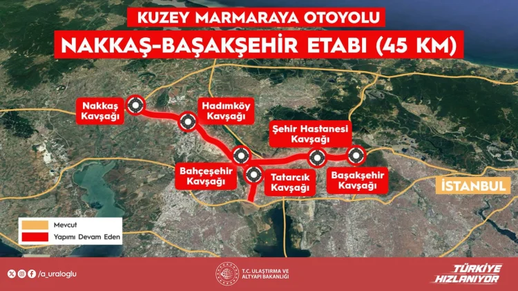 Kuzey Marmara Otoyolu Nakkaş-Başakşehir Kesimi'nde İnşaatta Yüzde 80'i Aşıldı: İstanbul'a Yeni Ulaşım Aksı Yolda