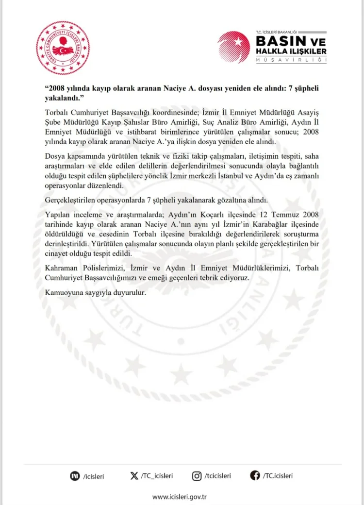 18 Yıllık Kayıp Dosyası Cinayetle Çözüldü