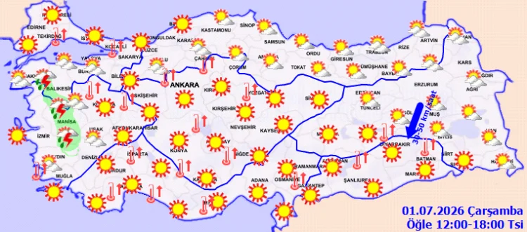 Türkiye'nin Kuzey ve Batısı Yerel Sağanakla Buluşuyor: Çanakkale ve Ege'de Yağış Bekleniyor