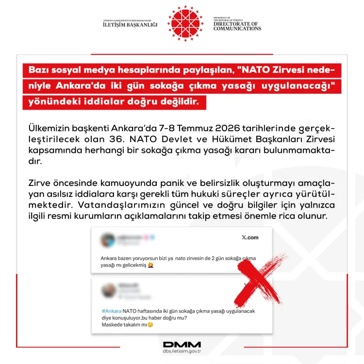 Ankara'da Sokağa Çıkma Yasağı İddialarına Yalanlama: DMM'den Açıklama