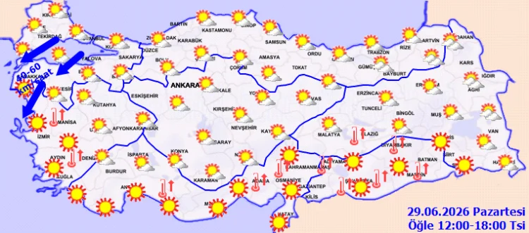 Marmara ve Kuzey Ege’de Kuvvetli Rüzgar Uyarısı: Türkiye Genelinde Yağış Yok