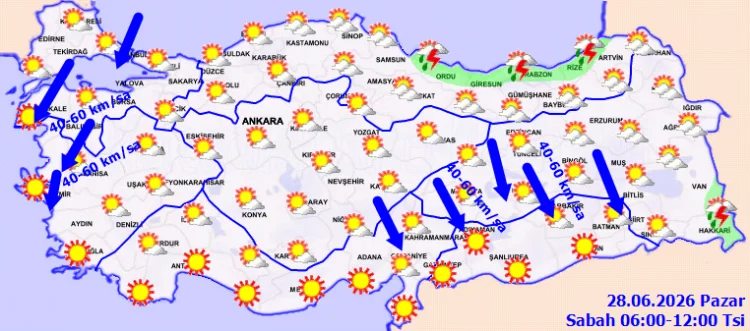 28 Haziran Pazar: Türkiye Geneli Hava Durumu Tahmini