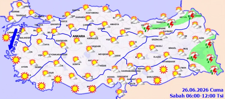 Marmara ve Ege Kıyılarında Kuvvetli Rüzgar, 15 İlde Sağanak Uyarısı