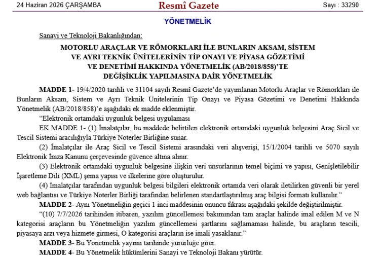 Araç Uygunluk Belgeleri Elektronik Ortama Aktarılıyor