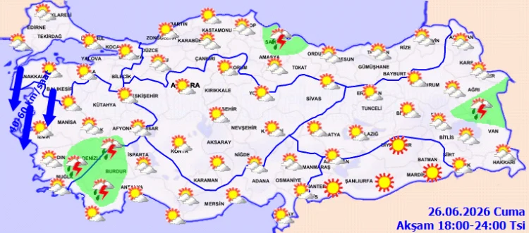 Marmara ve Ege Kıyılarında Kuvvetli Rüzgar, 15 İlde Sağanak Uyarısı