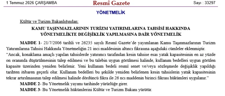 Turizmde Yatak Kapasitesi Düzenlemesi: Yatırımcılar İçin Yeni İmkanlar