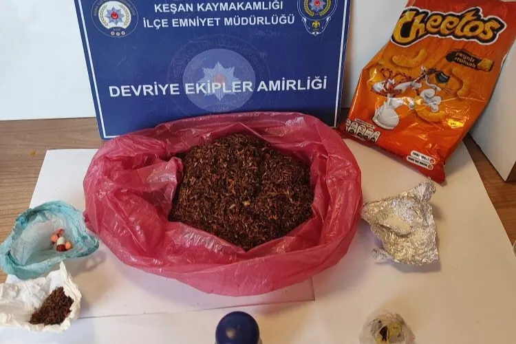 Keşan'da Şüpheli Paket İçinden Uyuşturucu Maddeleri Çıktı