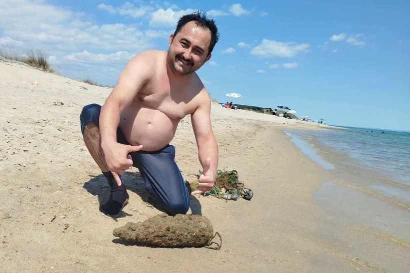 Enez Sahilinde Yüzerken Top Mermisi Buldu