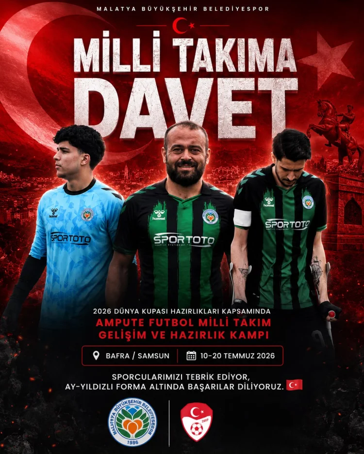 Malatya Ampute Futbol Takımı'ndan Milli Kadroya Üç Davet