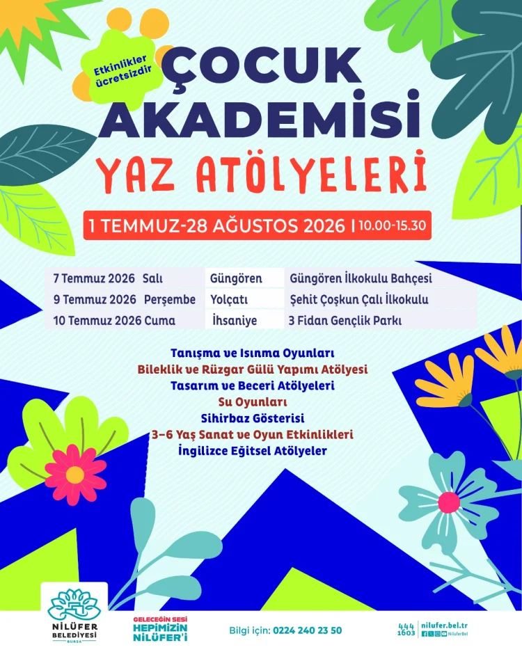 Nilüfer'de Kadınlar ve Çocuklar İçin Yaz Boyu Sürecek Etkinlikler Başlıyor
