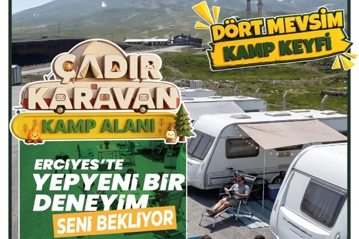 Erciyes'te 4 Mevsim Kamp Keyfi: Çadır ve Karavan Alanı Hizmete Açıldı