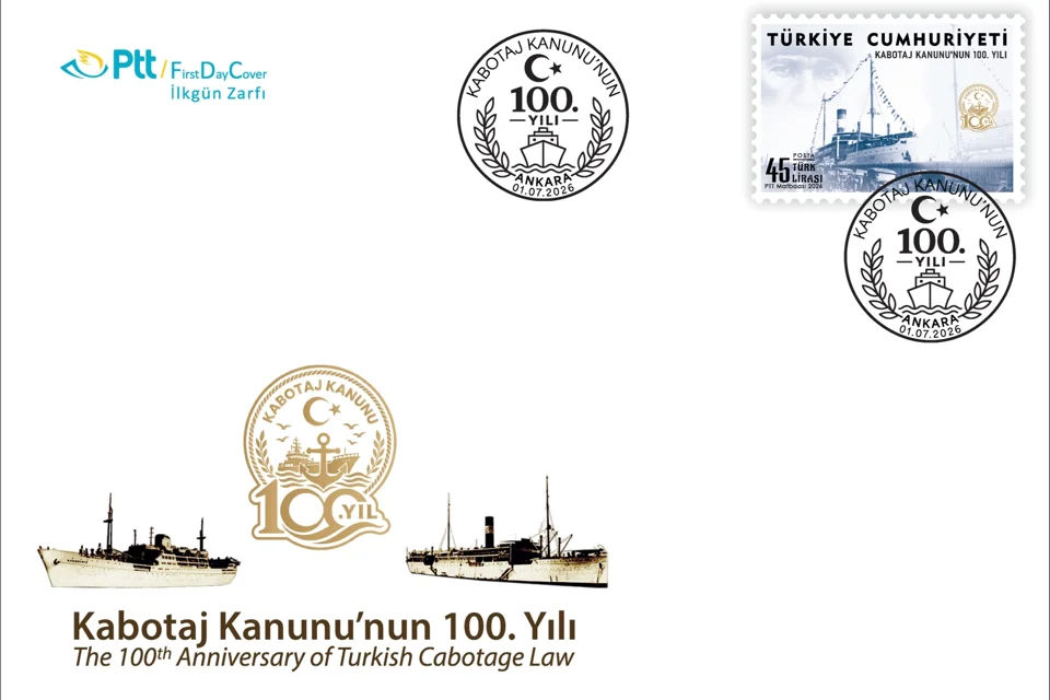 PTT, Kabotaj Kanunu'nun 100. Yılı İçin Özel Pul ve Zarf Çıkardı